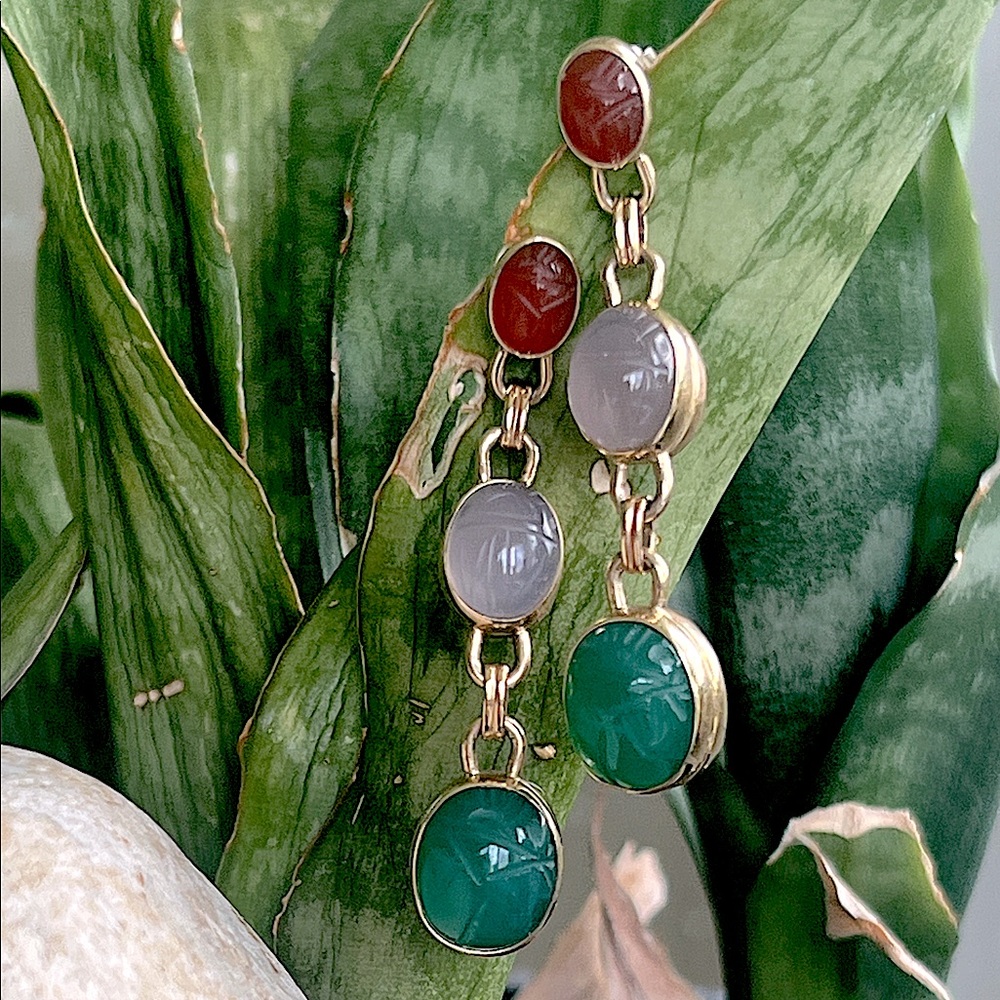 14 karat gold Scarab earrings Earrings - Picture 1 of 10